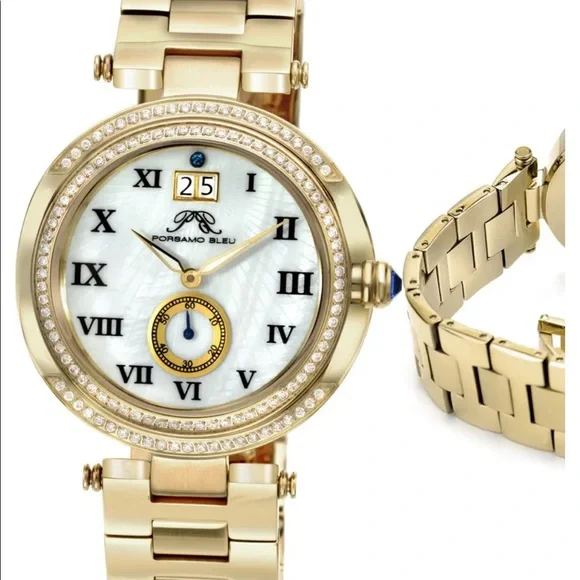 Women's South Sea Swarovski Crystal Bracelet Watch, 40mm PORSAMO BLEU - Picture 3 of 13